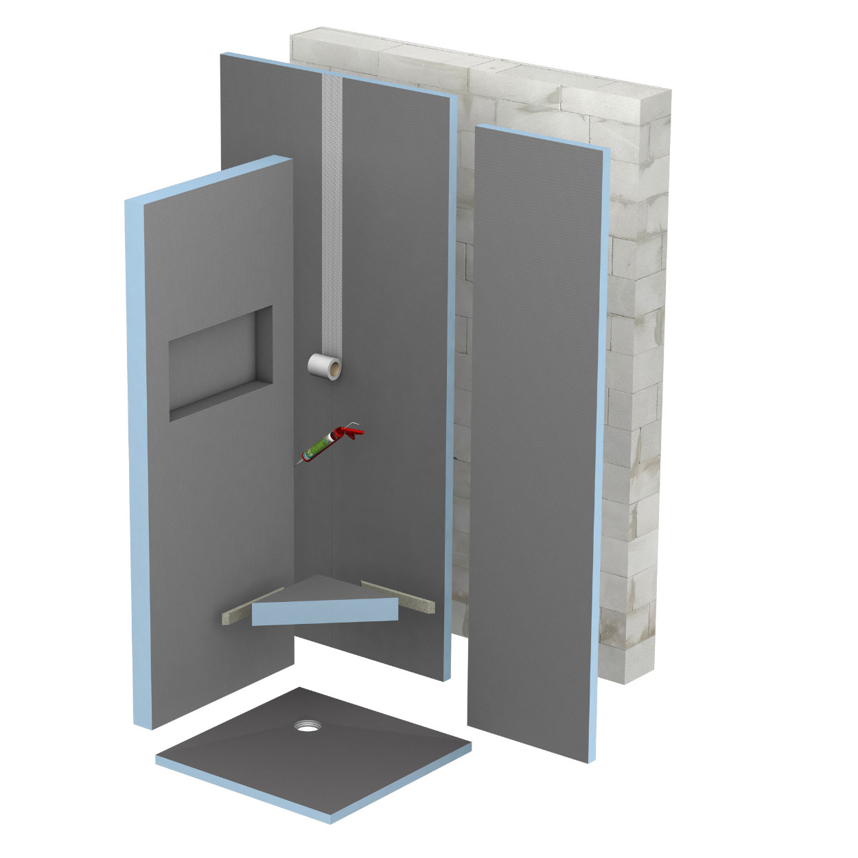 Wedi Sanwell Wandelement met Nis